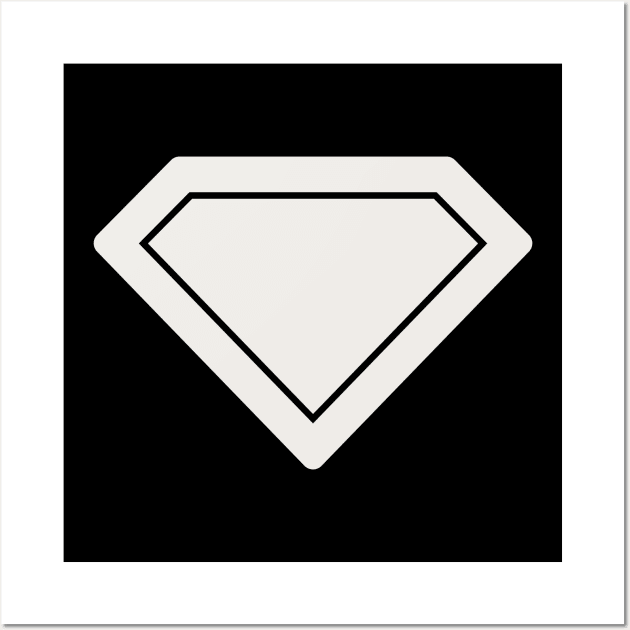 Minimalist Super Hero Symbol Silhouette Shield Wall Art by Studio DAVE